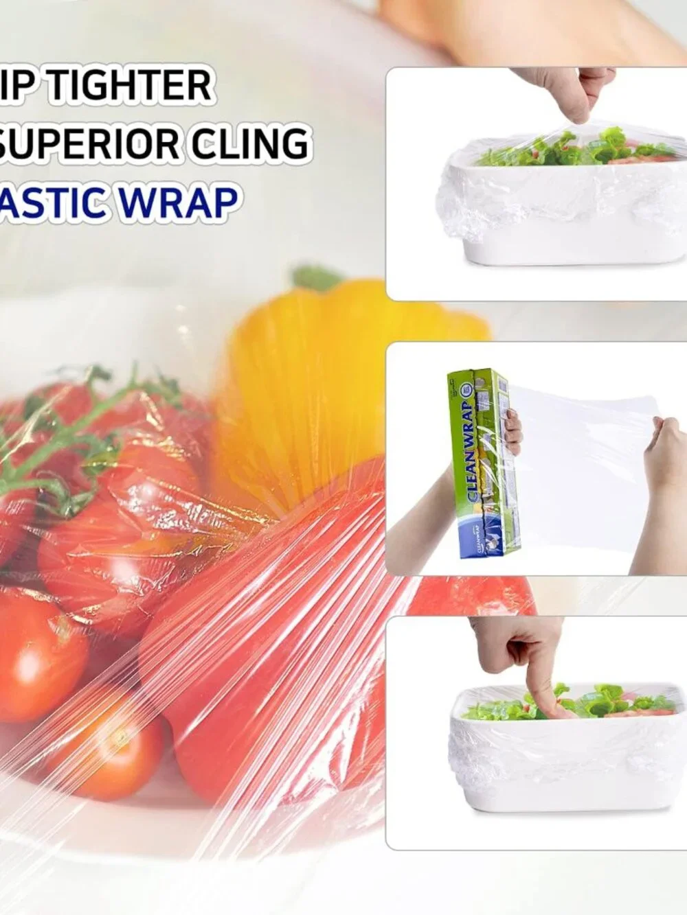 Plastic Wrap 3 Pack 8.66in x 393.7ft